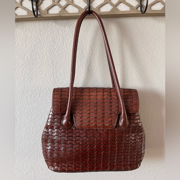 Fossil Handbags - Vintage Fossil leather woven shoulder bag